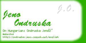 jeno ondruska business card